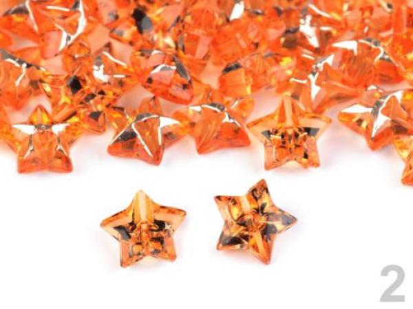 Kunststoffknopf Stern orange